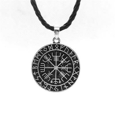 China Viking Metal Rune Ring Amulet Amulet Compass Necklace Mens Religious Metal Alloy Promotional Necklaces for sale