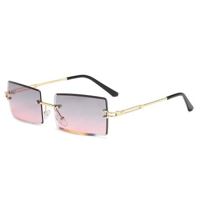 China Fashion Sunglasses Women Female Sellers For Rose Rimless Square Sunglasses Trendy lunette de soleil for sale