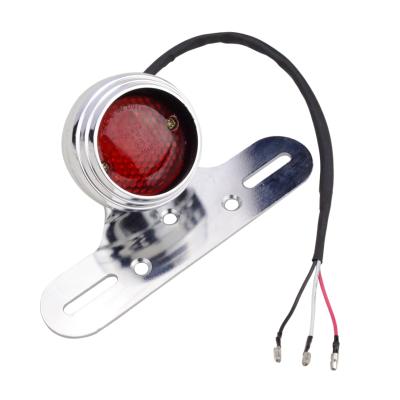 China GOOFIT Chrome Rear Brake Tail Light With Built-in Red Backup Indicator Turn Signal Lamp Replacement For PocketBike Scooter ATV J065-847 for sale