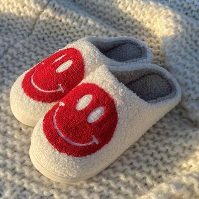 China Soft Plush Smiley Slippers Retro Symbol Face Fashion Trend Manufacturer Customized Comfortable Indoor LOGO Bunny Bad Rabbit Slippers Comfortable for sale