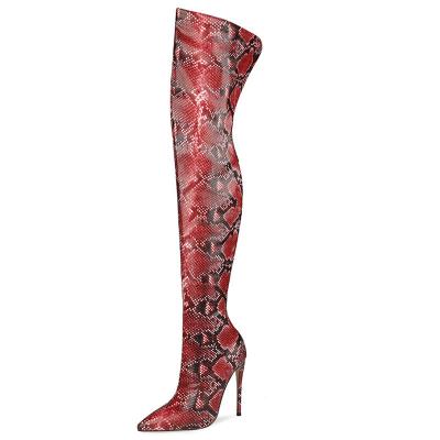 China Thermal Plus Size Super Stretch High Heel Over - The Knee Fashion Boots Black Sexy Smooth Zipper Super Thin High Heels for sale