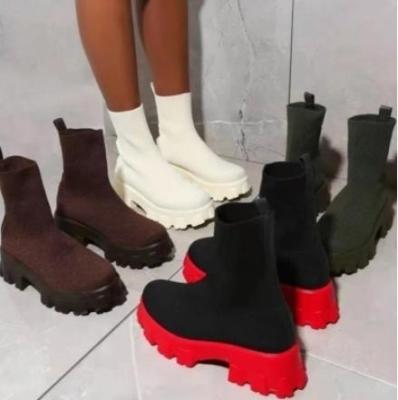 China 2021 women's sports short woven waterproof flying boots winter foreign trade boots new station border independent women for sale