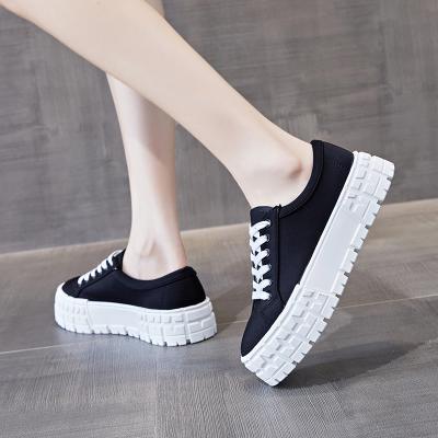 China Fashion trend customized LOGO spring and autumn fashion high quality canvas shoes and outdoor lace-up comfortable ladies platform shoes for sale