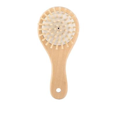 China For Home Use Round Natural Wood Air Cushion Massage Comb Brush Natural Wooden Bamboo Hair Brush for sale