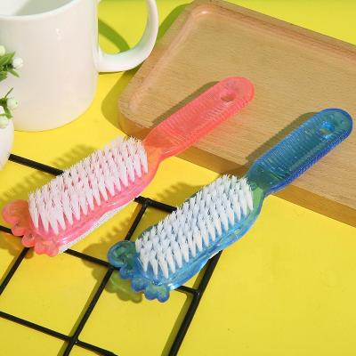 China EXFOLIATE double sided plastic nail brush foot scrubber foot pumice brush for sale