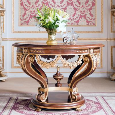 China Hand-carved for European British Passage Living Room Furniture Around Solid Wood Gold Sofa Side Table Console Table Luxury Console Cabinet for sale