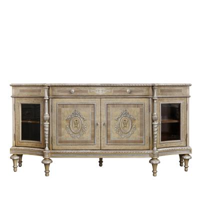 China EUROPEAN For Solid Wood Cabinet Sofa Side Table Console Silver Luxury European British Passage Living Room Furniture Console Table for sale