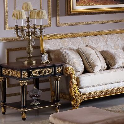 China European British Royal Luxury Hand-carved Living Room Side Table Lighting Solid Wood Side Square Sofa Side Table Table Gold for sale