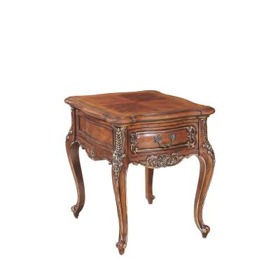 China 2022 NEW Living Room Classical Solid Wood Side Table Side Table French Royal Luxury Gold French Carved Sofa Side Table Square Table for sale