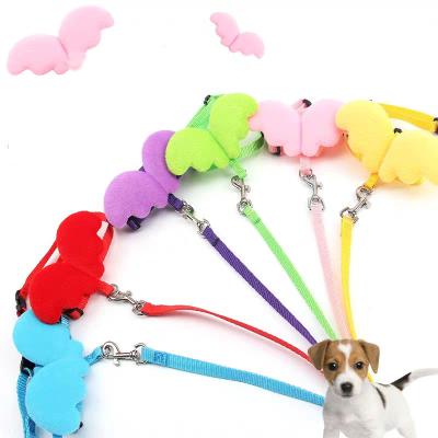 China Angel Pet Dog Leashes and Collars Cute Viable Set Puppy Leads for Small Dogs Cats Designer Wing Adjustable Dog Harness Pet Accessories for sale