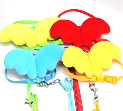 China New Hot Sale Viable Cat Leash Rope Set Angel Wings Pet Chest Strap Dog Leash Rope Vest for sale