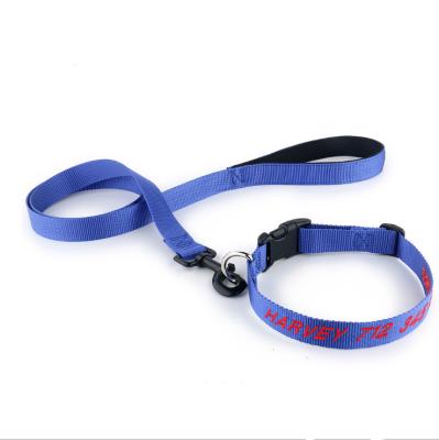 China Durable Nylon Dog Collar Leash Set Classic Adjustable Solid Base Polyester Nylon Pet Set For Small Medium Large Dogs And Cats for sale