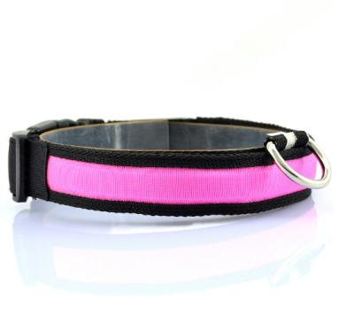 China Viable Luminous USB LED Pet Dog Collars Lights,Adjustable Flashing Light Pet Collar for sale