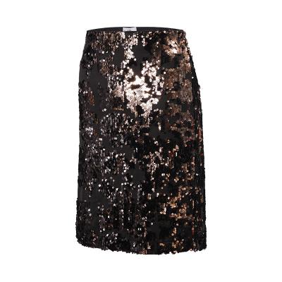 China New Summer Breathable Hot Selling Slim Elegant Women Fashion Sequins Glitter Casual Hot Ladies Skirt for sale