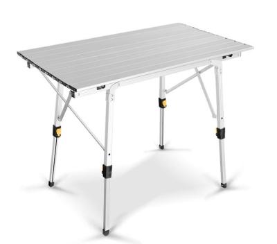 China YILU Folding Table Easy Carry Adjustable Portable Outdoor Aluminum Silver White for sale