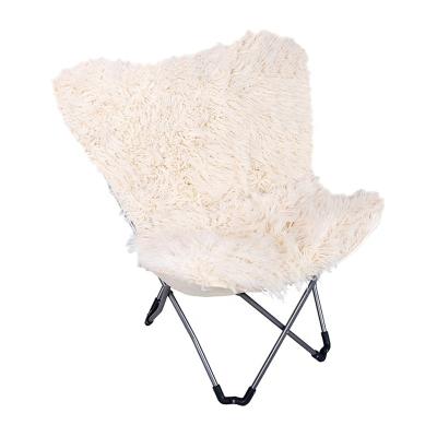 China YILU Foldable Cozy Comfortable Fur Butterfly Wool Chair for Living Room Bedroom Dorm or Apartment for sale