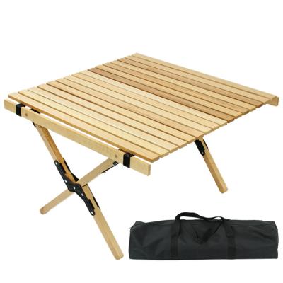 China YILU Portable Outdoor Wooden Folding Wooden Table Easy Carry Picnic Table Egg Roll Table Camping Camping for sale