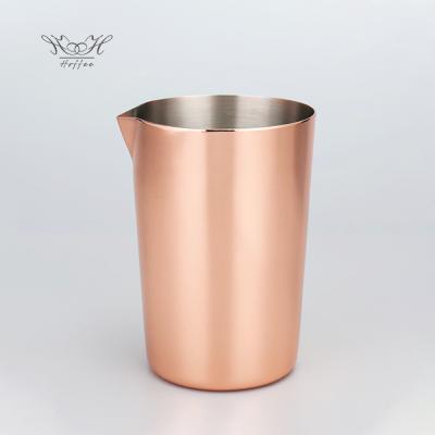 China Beverage Shaker 500ml Rose Gold Bar Tools 304 Stainless Steel Mug Sharp Mouth Cocktail Mixing Cup for sale