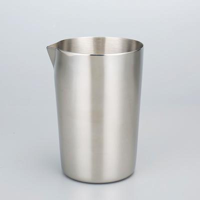 China Drink Shaker Headed Mouth 304 Stainless Steel Silver Portable Cocktail Mixing Cup 500ml Cup for sale