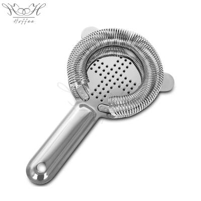 China Sustainable #18/8 Cross Stainless Steel Weighted Cocktail Hawthorn Strainer With High Density Spring for sale