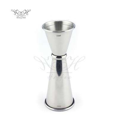 China Viable Silver Japanese 1oz / 2oz Double Color Stainless Steel Cocktail Jigger For Bartender Tools for sale