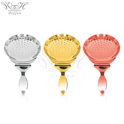 China 2019 New Viable HOFFEE Stainless Steel Bent Handle Julep Strainer Bar Cocktail Strainer Bar Tools for sale