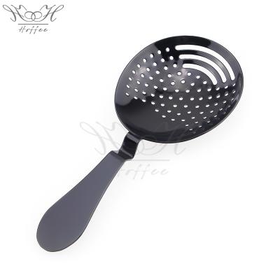 China Durable Luxury Gunmetal Stainless Steel Black Julep Bar Strainer 18/8 for sale