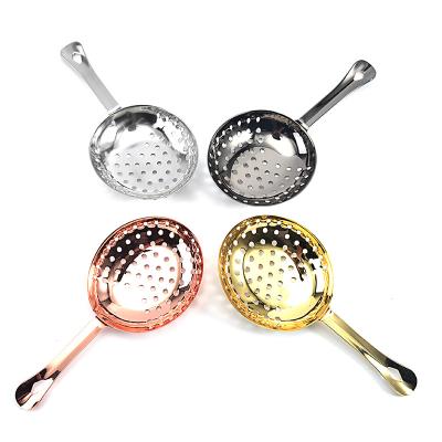 China Silver 304 Stainless Steel Cocktail Bar Strainer Julep Strainer Viable for sale