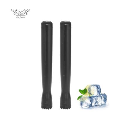 China Viable Wholesale Plastic 8 Inch Cocktail Messy Person Bar Tools Ice Crusher Black PC Bar Muddler for sale