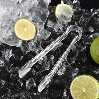 China Viable Wholesale Transparent Bar Tool Kitchen Tableware Clip Resin Anti-Slip Acrylic Plastic Ice Cube Sugar Ice Tong Sugar Ice Tong for sale