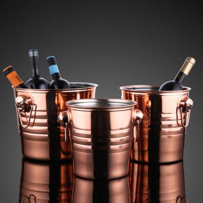 China Rose Gold Viable Cooler Ice Buckets 3L 5L 7L Champagne Ice Bucket Stainless Drinks for sale