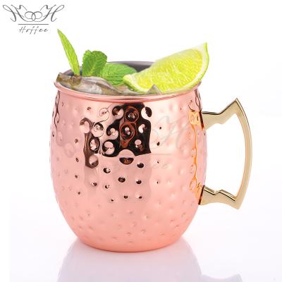 China High Quality Viable Moscow Copper Mule Mugs Stainless Steel Cocktail Mug Beer Drink Mugs 550ml for sale