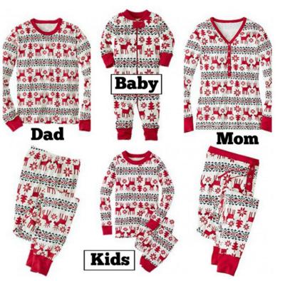 China QUICK DRY 2021 Cotton Pajamas Set Cartoon Pajamas Pijamas Kids Nightgowns Christmas Pajamas Family Outfits for sale