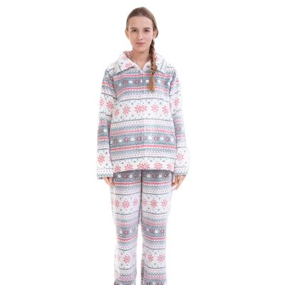 China QUICK DRY Soft Women's Floral Fleece Pajamas Pajamas Sets Women's 2 Piece Fleece Pajama Sleepwear Set for sale