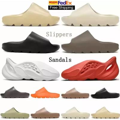 China Light Good Quality Mens Yeezy Slide Yeezy Foam Runner Women Slippers Western Yeezy Kanye Yeezy Slides Sandal Ruddy Ocher Unisex Beach for sale