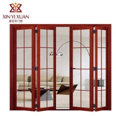 China Bedroom design waterproof modern door and high quality black steel doors with glass finish exterior finish folding door on bathroom for sale