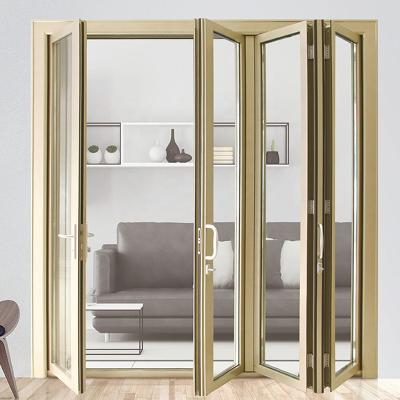 China Exterior Door Waterproof Modern Glass Casement Aluminum Folding Door for sale