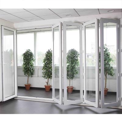 China Quality Waterproof White Aluminum Shop Frame Glass Folding Door for sale