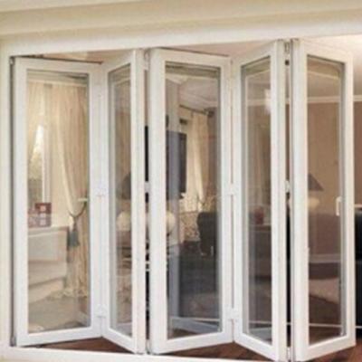 China Accordion Waterproof Aluminum Interior Partition Glass Folding Door for sale