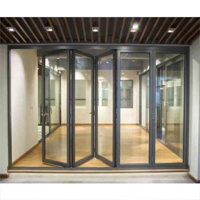 China Waterproof 5 Panel Interior Glass Thermal Aluminum Bi-Folding Doors for sale