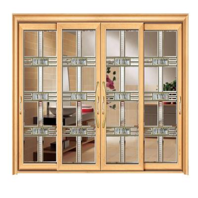 China China Supplier High Quality Interior Waterproof Three-Layer Glass Sliding Door POWDER COATED ALUMINUM SLIDING DOOR FOR LIVING ROOM for sale