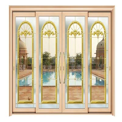 China High Quality Sound Insulation Open Style Bedroom and Bathroom Door Waterproof Modern Aluminum Sliding Glass Design for sale