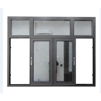 China Modern Interior Decorative Brown Hurricane Impact Proof Office Slip Stained Glass Three-Layer Rolling Glass Sliding Window for sale