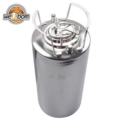 China 19L Beer 5 Gallon Ball Lock Barrel Corney Style Beer Keg Stainless Steel Pepsi Soda Cornelius Keg With Handles for sale