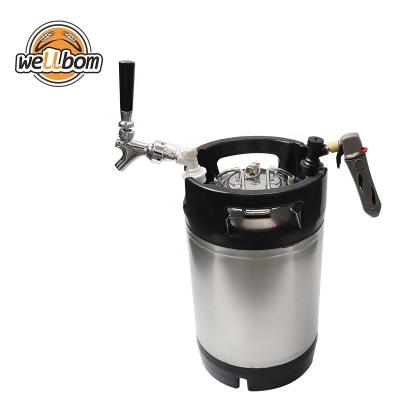 China Best Beer Quality Home Brewing Used Beer Barrels 3 Gallon Stainless Steel Wine Beverage Beer Barrels With Rubber Handle for sale