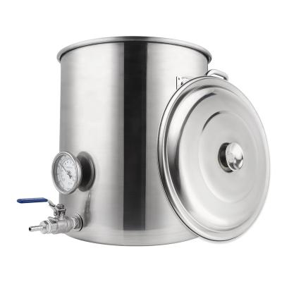 China food & Beverage Factory Home Brew 40L Mash Tun Stainless Steel Beer Kettle Brewing Pot With One Piece Fittings DIY Kit for sale