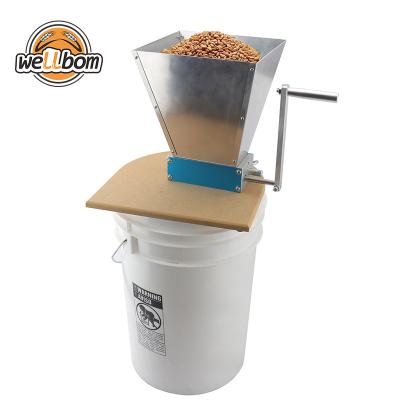 China NEW ARRIVAL Farms Home Brew 304 Stainless Steel Barley Grinder Malt Grain 2-Roller Mill For Home Brewing for sale