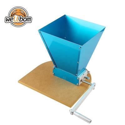 China food & Beverage Factory Home Brew Barley 2 Roller Crusher Malt Crusher Mill 304 Stainless Steel With Wooden Base for sale