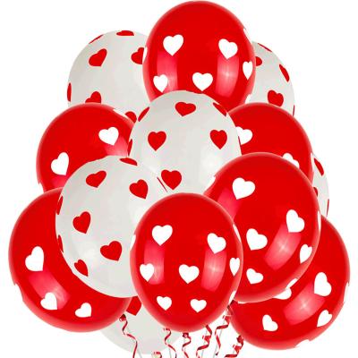 China Gift Toy New 12 inch love printing heart-shaped balloon 2.8g latex balloon Valentine's Day wedding decoration confession balloon for sale