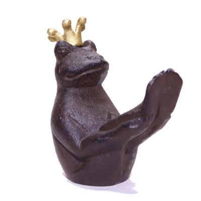 China Interior Home Decor Accessories Rustic Crown + Yoga Frog Shape Metal Decoration for sale